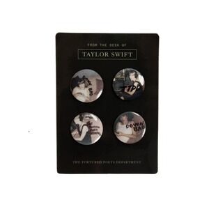 Taylor Swift Pin Badges 4 Pin Set - The Tortured Poets Department Inspired TTPD